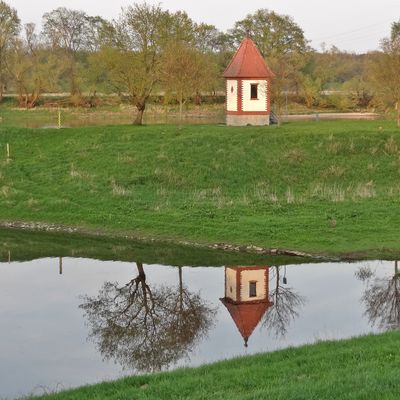 Pegelstation am Alten Hafen in Vockerode