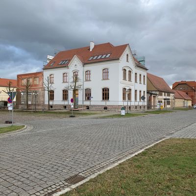 Stand Baumaßnahme neues Rathaus Oranienbaum-Wörlitz Ende 2020