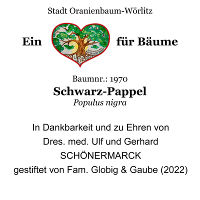 Schild Baumpatenschaft Schönermarck