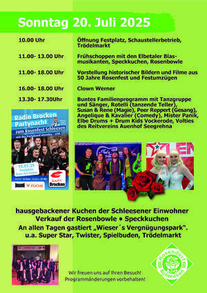 Rosenfest Programm Sonntag