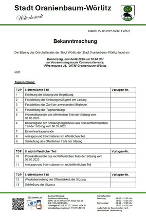 Bekanntmachung OR Wörlitz 2025_09_04