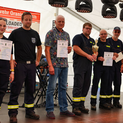 Beste Feuerwehr Stadtradeln 2025 (v. l.) 3. Feuerwehr Oranienbaum 2. Feuerwehr Vockerode 1. Feuerwehr Horstdorf