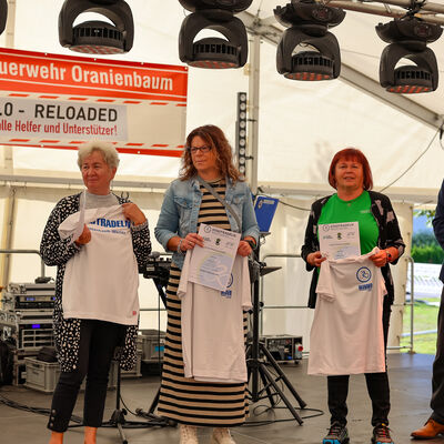 Beste Einzelperson (weiblich) STADTRADELN 2025 (v. l.) 2. Reingard Karn 3. Nadine Wieczorek 1. Diana Torger (vertreten durch Christine Torger)