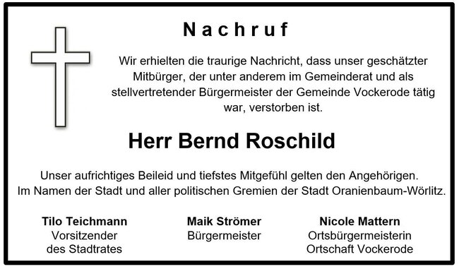Nachruf Roschild